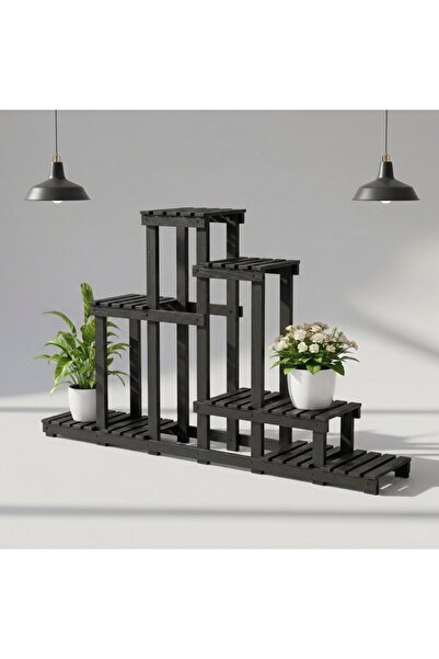 Ev dekka Doğal Köknar Ahşap Çok Katlı Çiçeklik Standı Saksılık 120x150x25 cm