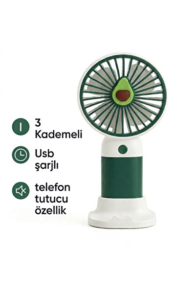 vattara Mini El Fanı Usb Şarjlı 3 Kademe Taşınabilir Vantilatör Masaüstü Tele...