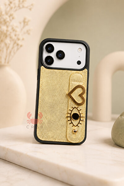 CrabCase Iphone 17 Pro Max Uyumlu Kişiye Özel Harfli Deri Telefon Kılıfı (3 C...