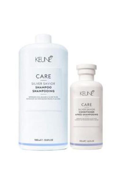 Keune Pachet pentru Par Blond - Care Silver Savior: Sampon 1000 ml, Balsam 25...