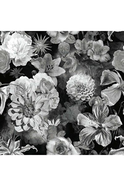 ROOMMATES Black & White Vintage Floral Blooms Peel and Stick Wallpaper