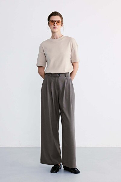 FACETTE Pantaloni Palazzo Drapati Rufe Vizon