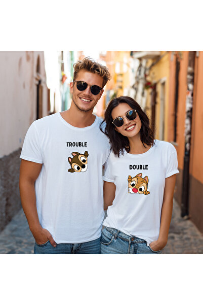 Etoile Studio Squirrel Figured Lover's Combination White T-Shirt - Special De...