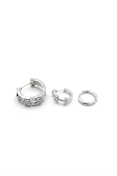 atastore2017 3-piece xox earrings - silver