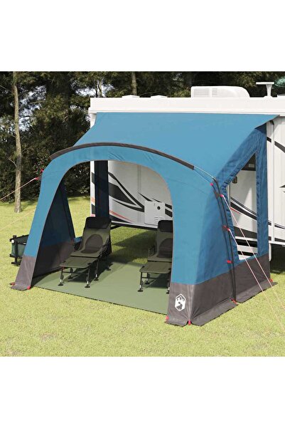 vidaxl Cort Caravan 3-Persoana cu acoperis albastru 330 x 252 x 245 cm