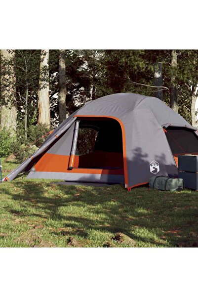 vidaxl Cort de camping cupola pentru 4 persoane, gri, impermeabil