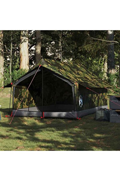 vidaxl Cort camping pentru 2 persoane, camuflaj, impermeabil
