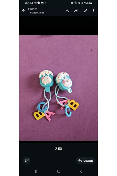 NO BRAND Double buckles with blue rabbit and letters
