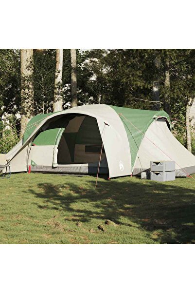 vidaxl Cort de camping cupola pentru 6 persoane, verde, impermeabil