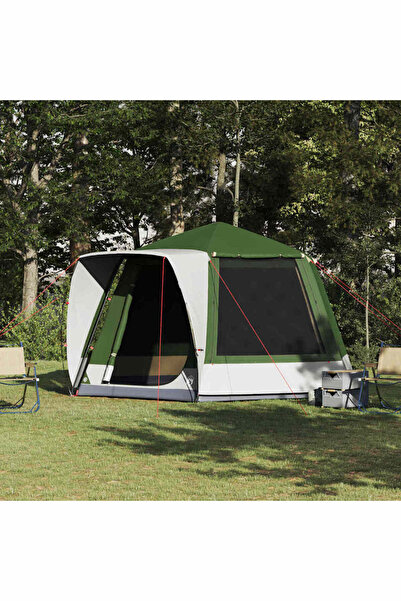 vidaxl Cort de Camping Cabina Verde 420 x 420 x 227 cm Poliester