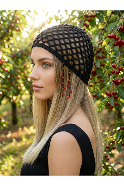 HAPPY HANDMADE Cherry Crochet Mesh Hat/Viral Summer Beanie/Mesh Hat/Crochet H...