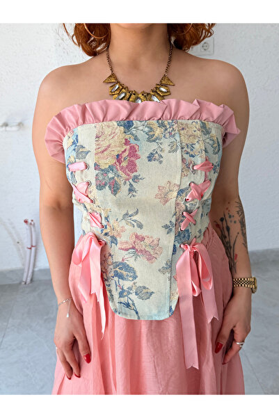 Bak'ap Bluză corset etnică cu model, stil premium și la modă