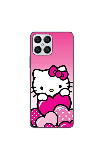 OEM Husa compatibila cu Honor X8 Silicon Gel Tpu Model Hello Kitty Pink Hearts