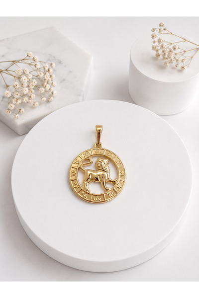 XUPING JEWELRY Aslan Burcu Kolye Ucu / Xuping 14K Gold Kaplama Astroloji Mada...