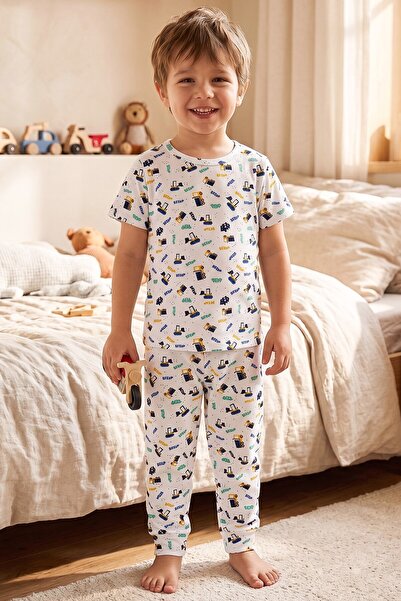Öts Set de pijamale pentru băieți - Mânecă scurtă, pantaloni lungi - Cu impri...