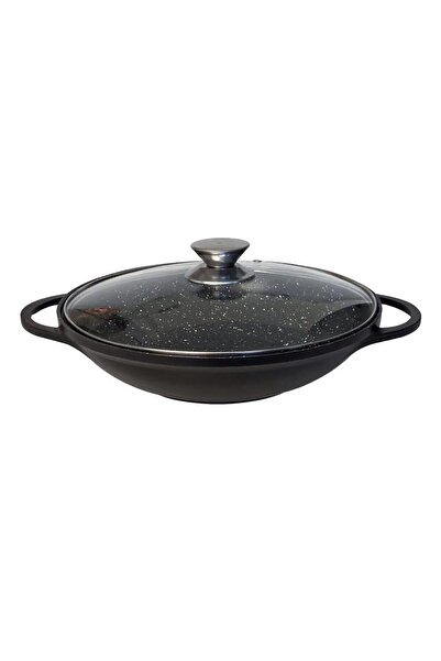 cheffinger Αντικολλητικό Τηγάνι Wok 36 cm με Μαρμάρινη Επίστρωση Καπάκι και Π...