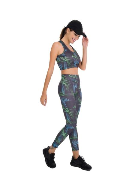 Lady Lingerie Women's Athlete Set with Tights and Cropl (Fitness)