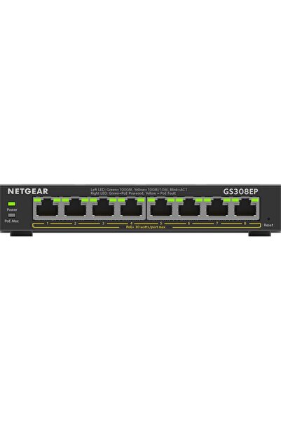NETGEAR Switch Gigabit Ethernet PoE+ Plus cu 8 porturi (GS308EP) Administrat ...