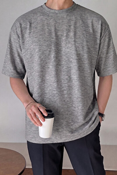 GENIUS STORE Tricou oversize pentru bărbați, din bumbac, cu decolteu tip crew...