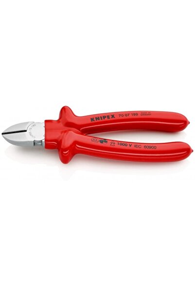 Knipex 70 07 180, Πλαγιοκόφτης 1000V, VDE, με χυτή μόνωση, 180mm