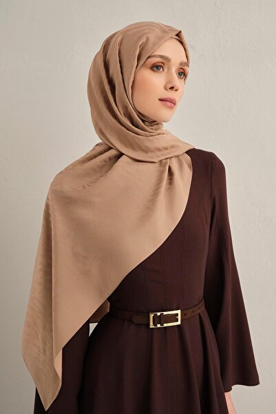 Armine Elegant Zebra Patterned Pamora Shawl Modern Shawl Beige Shawl