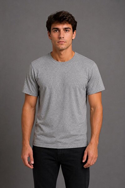 Lizbon Style Men's 100% Cotton T-Shirt Regular Fit Crew Neck T-Shirt
