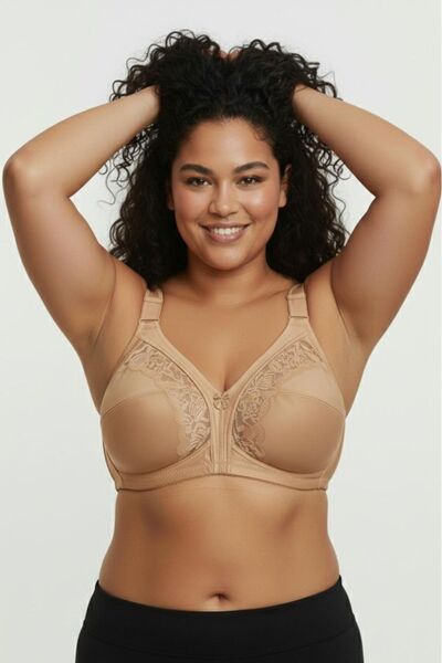 Brashop Skin Color Plus Size Premium Quality Women's Lace Gathering Bra C Cup...