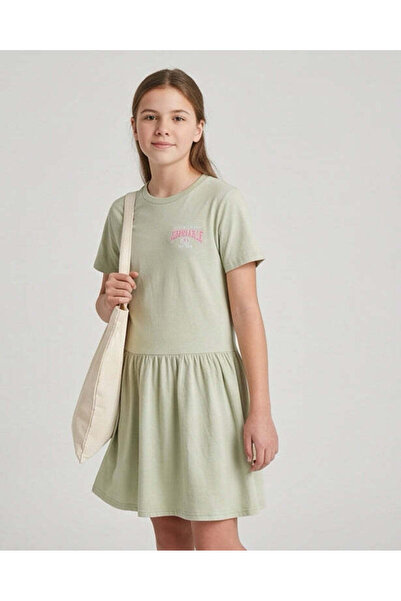 REDTAG Senior Girls Green Printed Dress