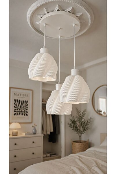 Rekatech Desıgn Luminaura 3'lü Sarkıt Avize-3 Başlıklı Avize Modern Bohem Yat...