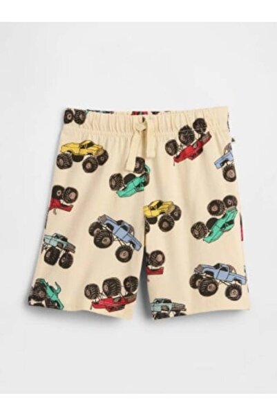 GAP Kids شورت مريح ومرن مطبوع عليه سيارة للأولاد من جاب، مناسب للأعمار من 0 إ...