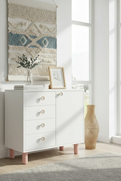 FLORADESİGN Opal Şifonyer Bohem / Çok Amaçlı Dolap/ Çekmeceli Şifonyer / 4 Çe...