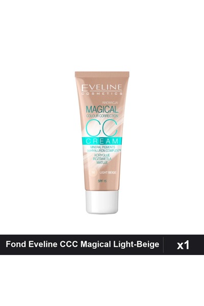 Eveline Fond de Ten CCC Magical 50 Light-Beige 30ml, Acoperire Completa SPF