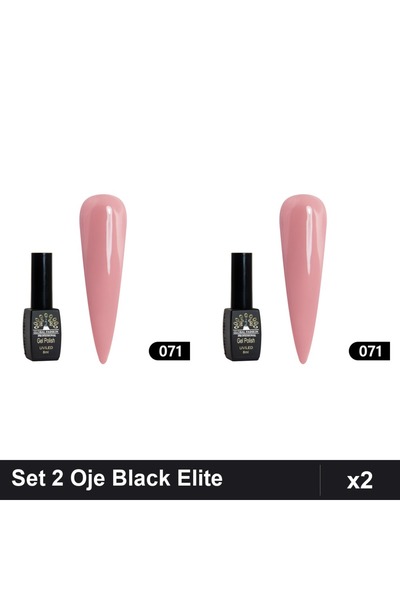 global fashion Set 2 Oje Semipermanente Black Elite 8ml, Manichiura UV/LED, N...