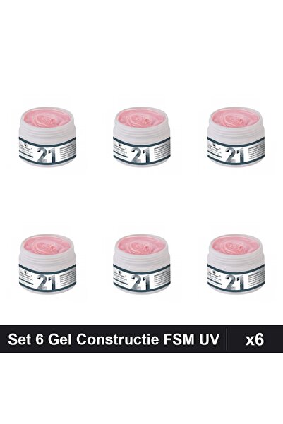 FSM Set 6 Gel Constructie UV LED 15g, Builder Gel Manichiura Profesionala