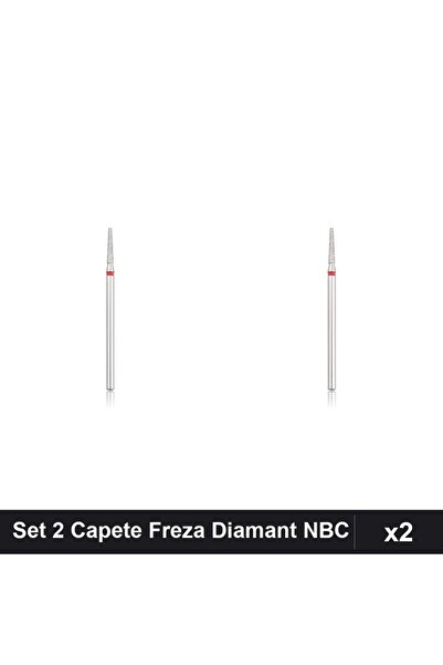NAİLS Set 2 Capete Freza Diamant NBC Trunchi Roșu 10mm, Duritate Medie, Manic...