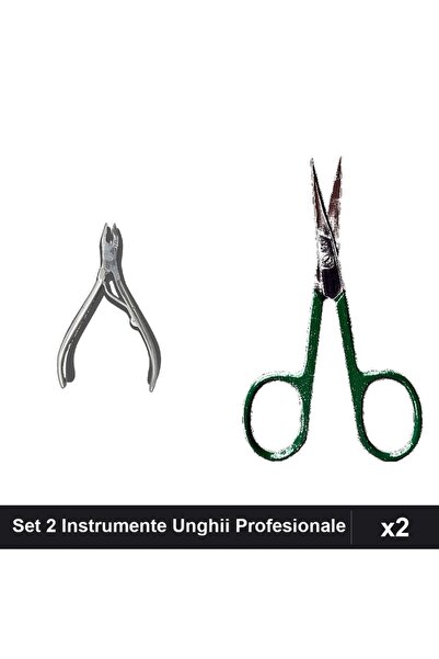 One Group Set 2 Instrumente Unghii Profesionale, Clește Pedichiură și Forfecu...