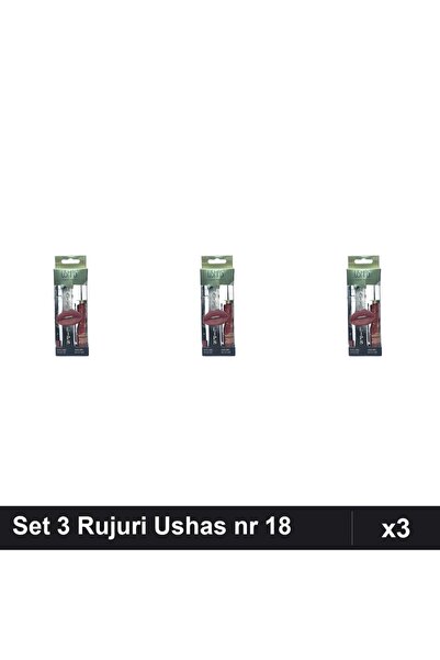 TLM Set of 3 Ushas Lipsticks No. 18 with Pencil, Matte Lips, Professional Makeup