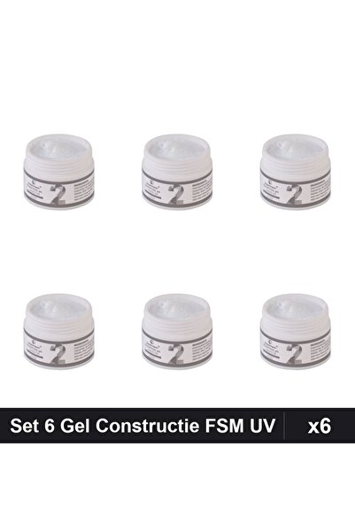 FSM Set 6 Gel Constructie UV LED 15g, Builder Gel Profesional Manichiura