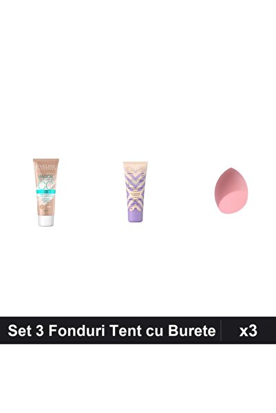 Eveline Set 3 Fonduri Tent CCC Magical & Better Perfect, Nuante Bej Ivory, Bu...