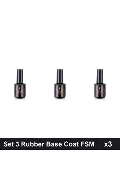 FSM Set 3 Rubber Base Coat 15ml, Bază Manichiură Gel UV/LED Profesională