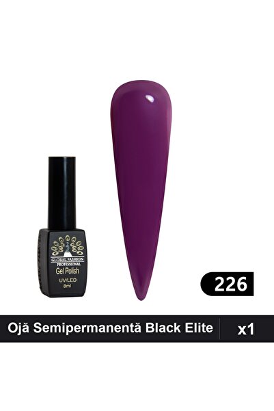 global fashion Ojă Semipermanentă Black Elite 8ml, Global Fashion, Manichiură...