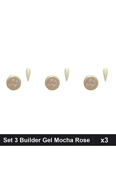 global fashion Set 3 Builder Gel Mocha Rose 15g, Constructie Unghii UV/LED,