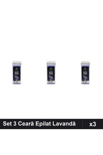 global fashion Set 3 Ceară Epilat Lavandă 100ml, Unica Folosință, Epilare Efi...
