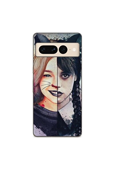 OEM Калъф, съвместим с Google Pixel 7 Pro, силиконов гел TPU модел Уенздей и ...