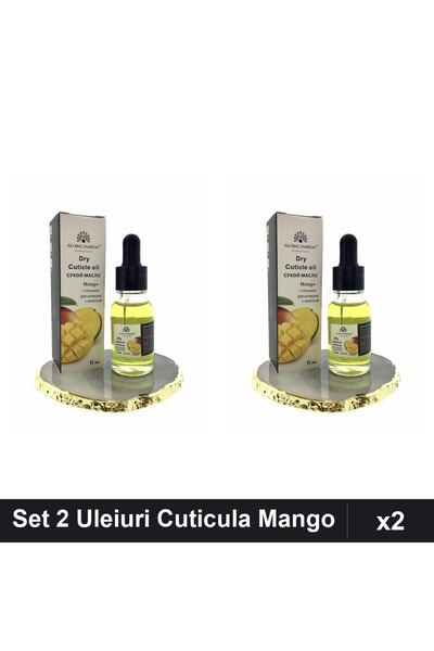 global fashion Set 2 Uleiuri Cuticula cu Pipeta, Aroma Mango 15ml, Ingrijire ...