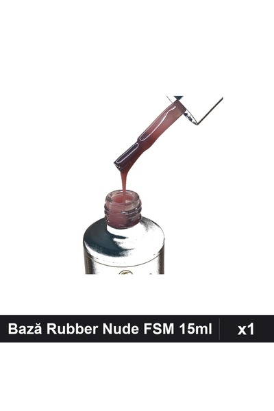 FSM Bază Rubber Color Nude 15ml Nr.04, Manichiură UV/LED, Set 1 Bucată