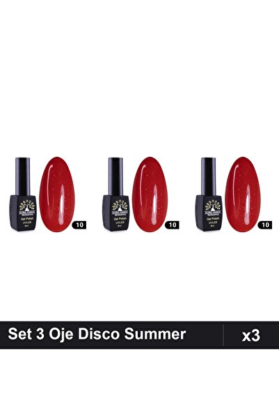 global fashion Set 3 Oje Semipermanente Disco Summer 8ml, Manichiura UV/LED, ...