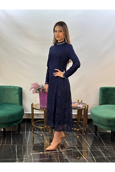 White Corner 3287 DANTEL ÖZEL TASARIM ELBİSE