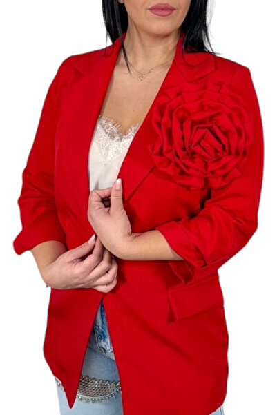 OEM Sacou dama cu trandafir - Vicky - rosu
