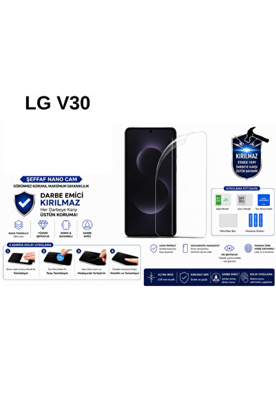 Astakos واقي شاشة شفاف متوافق مع LG V30، مقاوم للكسر وامتصاص الصدمات